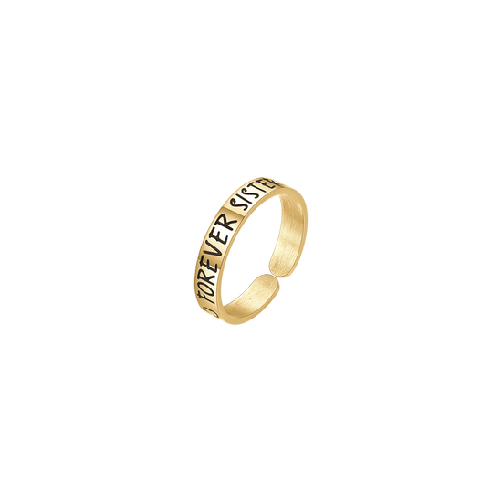 FOREVER SISTER RING AUS VERGOLDETEM STAHL