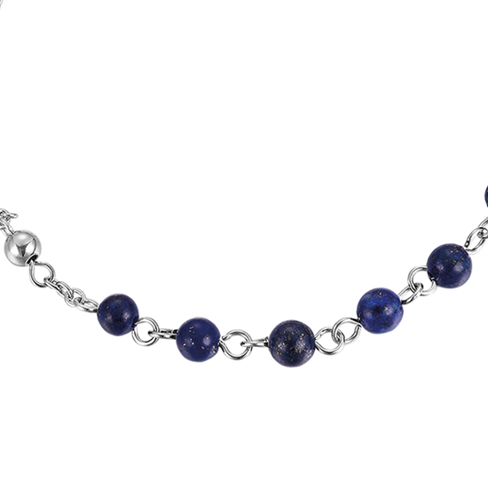 HERREN-STAHL-ROSENKRANZ-ARMBAND MIT LAPIS-STEINEN