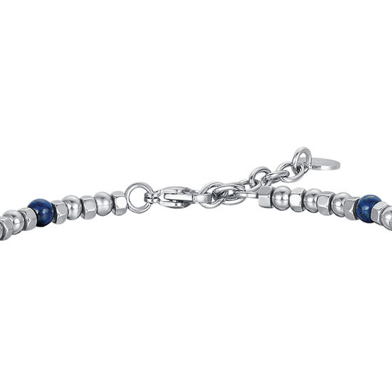 HERRENARMBAND AUS STAHL MIT LAPIS UND STERN