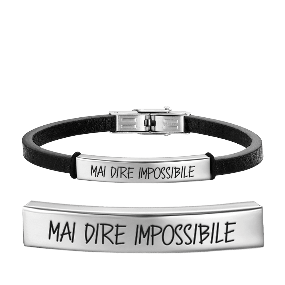 NEVER SAY IMPOSSIBLE STAHLARMBAND FÜR MÄNNER