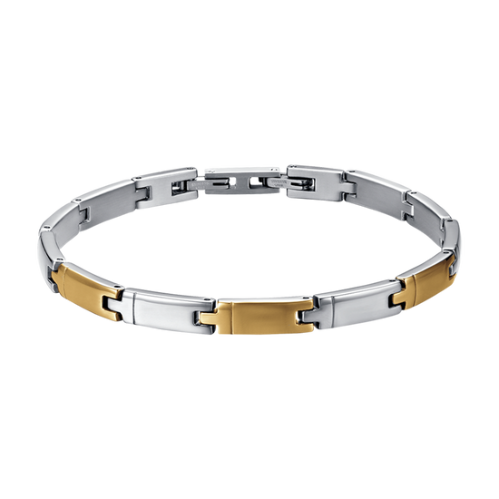 HERRENARMBAND AUS STAHL UND STAHL-IP-GOLD