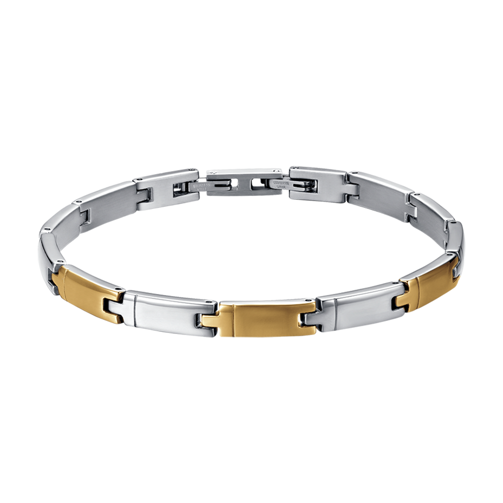 HERRENARMBAND AUS STAHL UND STAHL-IP-GOLD