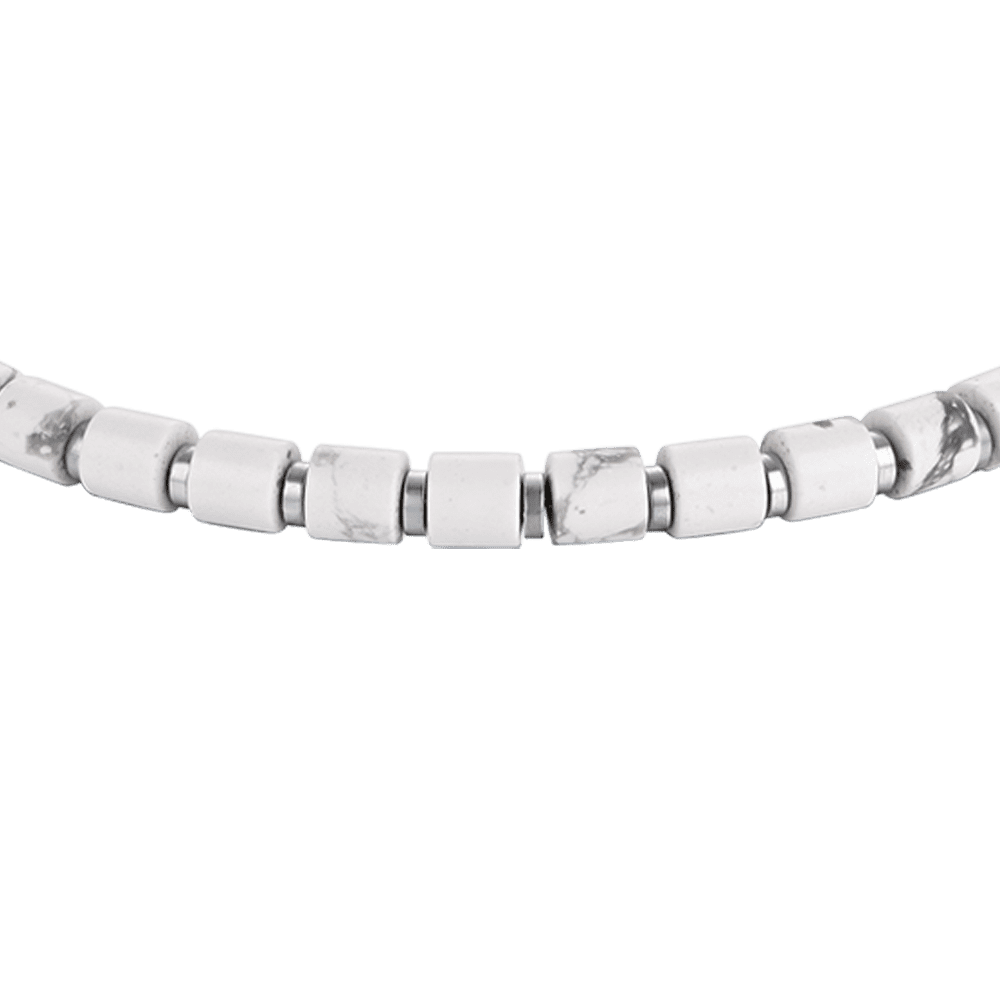 HERRENARMBAND AUS STAHL MIT WEISSEN STEINEN