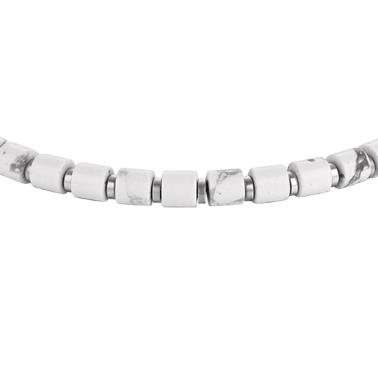 HERRENARMBAND AUS STAHL MIT WEISSEN STEINEN