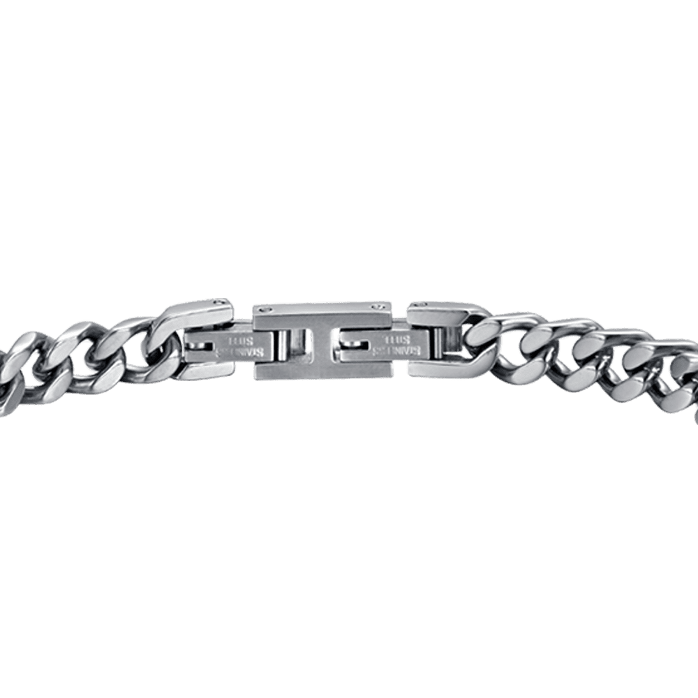 HERRENARMBAND AUS STAHL MIT SCHWARZEN ELEMENTEN