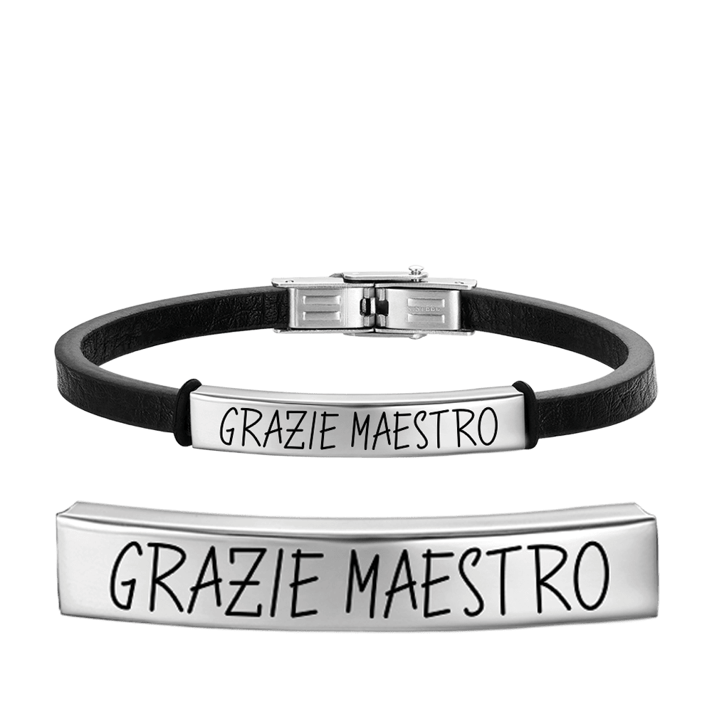 HERREN LEDER-DANKESCHÖN-ARMBAND MIT PLATTE