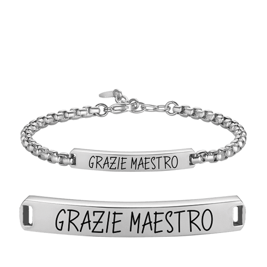 HERRENARMBAND AUS STAHL DANKE MAESTRO MIT PLATTE