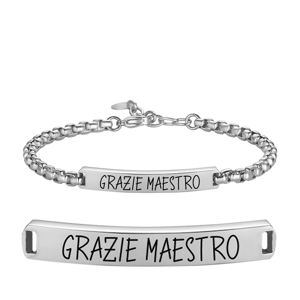 HERRENARMBAND AUS STAHL DANKE MAESTRO MIT PLATTE