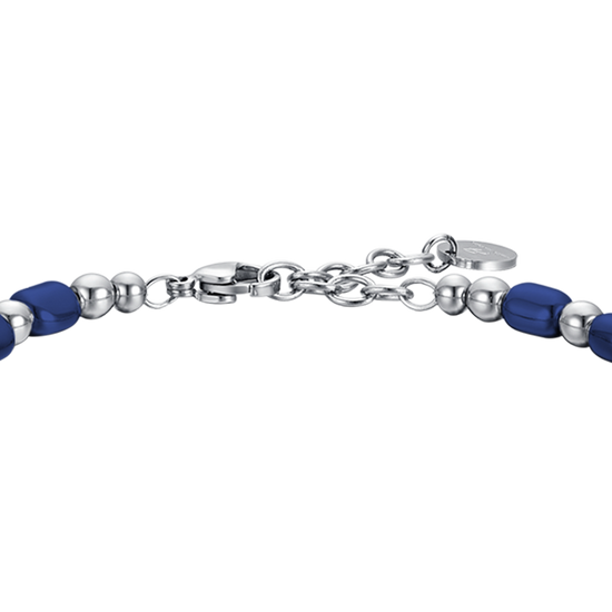 HERRENARMBAND AUS STAHL MIT BLAUEM HÄMATIT