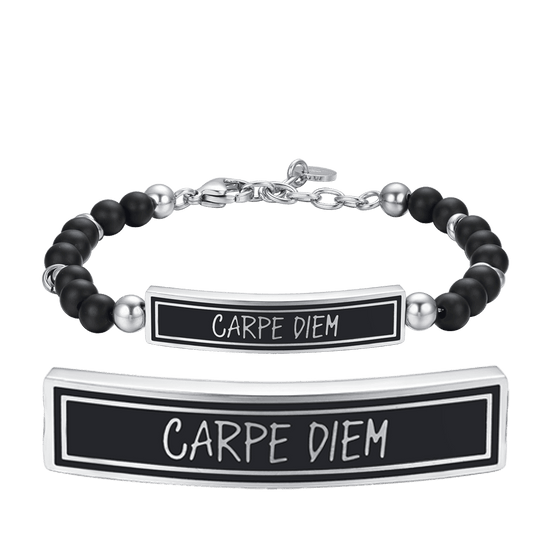 CARPE DIEM HERRENARMBAND AUS STAHL