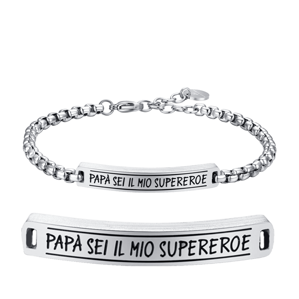 HERRENARMBAND AUS STAHLBLECH DADDY YOU'RE MY SUPERHERO