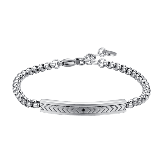 HERRENARMBAND AUS STAHL MIT STAHLELEMENT