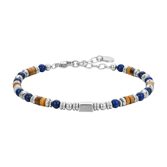 HERRENARMBAND AUS STAHL MIT LAPIS-STEIN