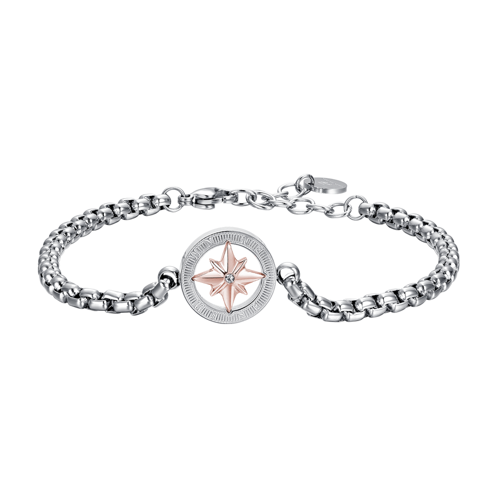 STAHL MANN ARMBAND MIT IP ROSE KOMPASS ROSE