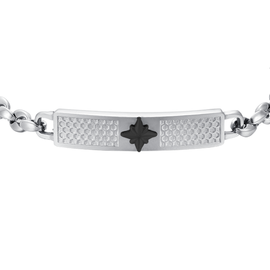 HERRENARMBAND AUS STAHL MIT KOMPASSROSE