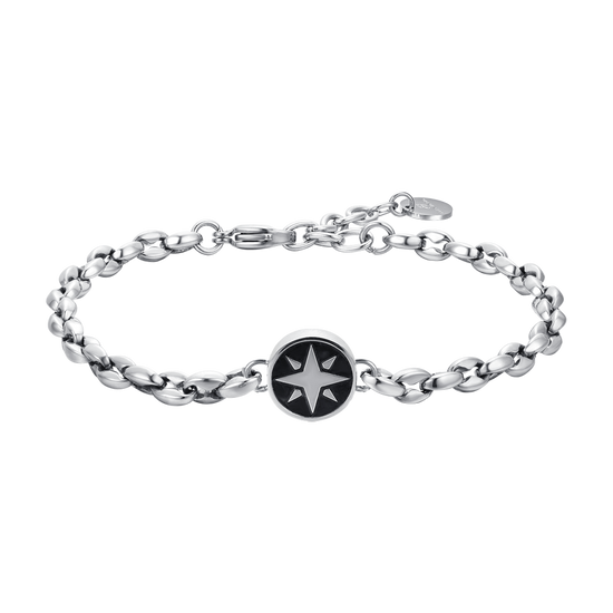 HERRENARMBAND AUS STAHL MIT KOMPASSROSE