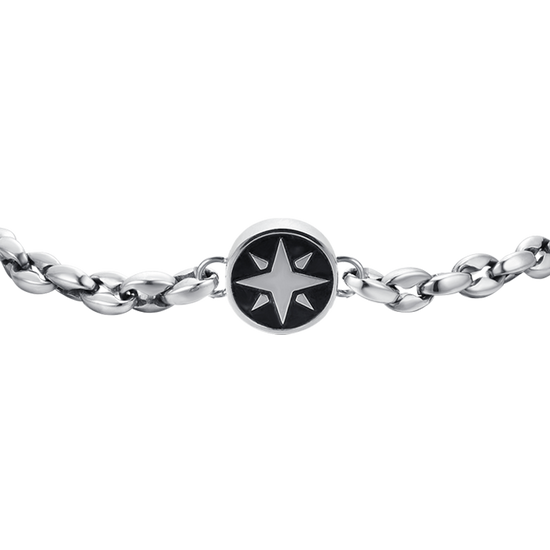 HERRENARMBAND AUS STAHL MIT KOMPASSROSE