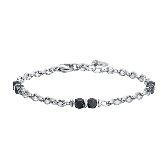 BRACCIALE UOMO IN ACCAIO EMATITE GRIGIA