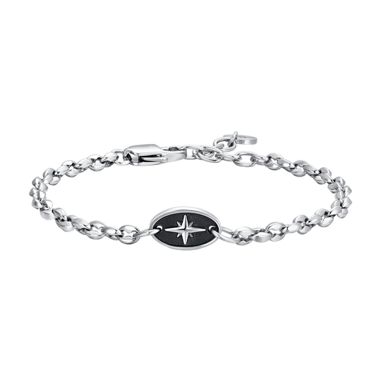 HERRENARMBAND AUS STAHL MIT KOMPASSROSE