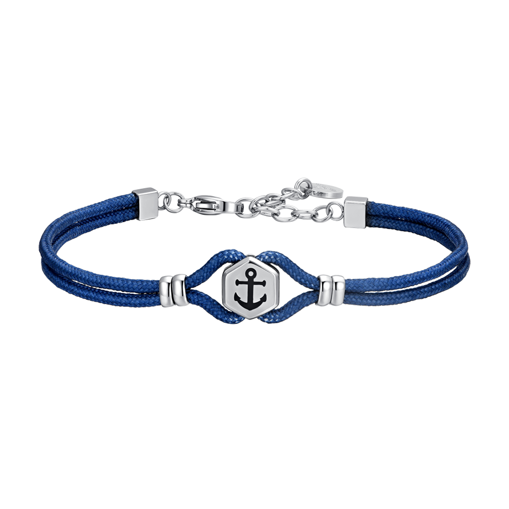 HERRENARMBAND MIT BLAUEM SEIL UND ANKER