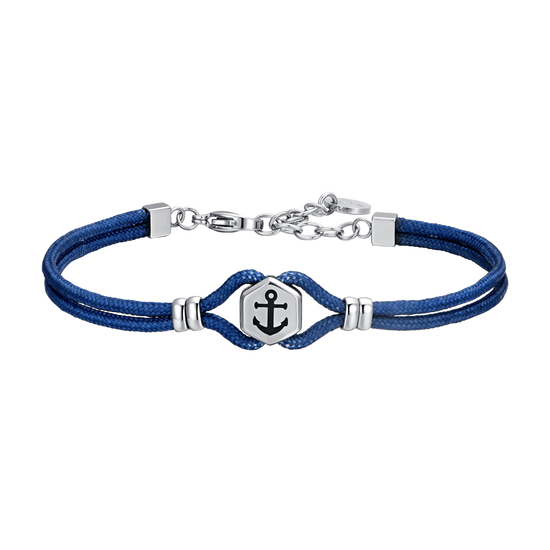 HERRENARMBAND MIT BLAUEM SEIL UND ANKER