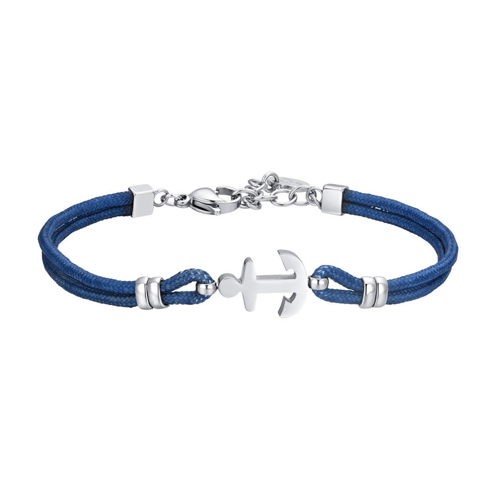 HERRENARMBAND MIT BLAUEM SEIL UND ANKER