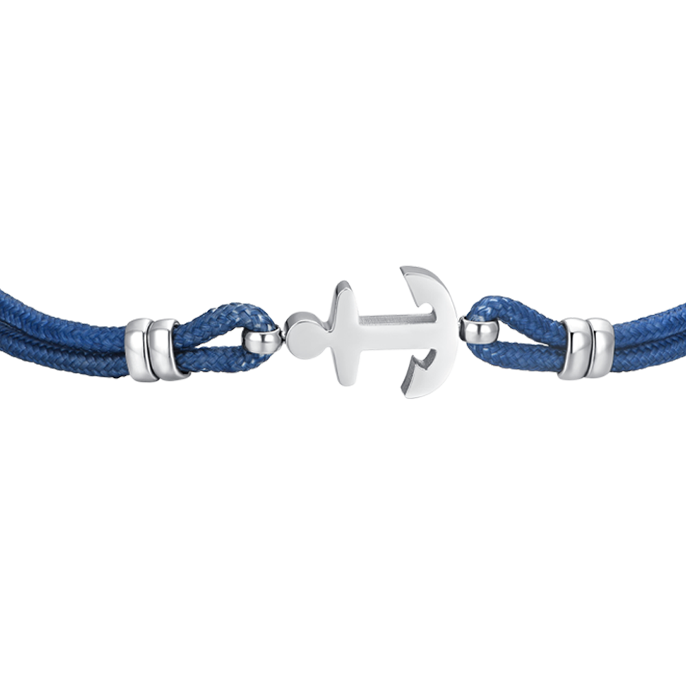 HERRENARMBAND MIT BLAUEM SEIL UND ANKER