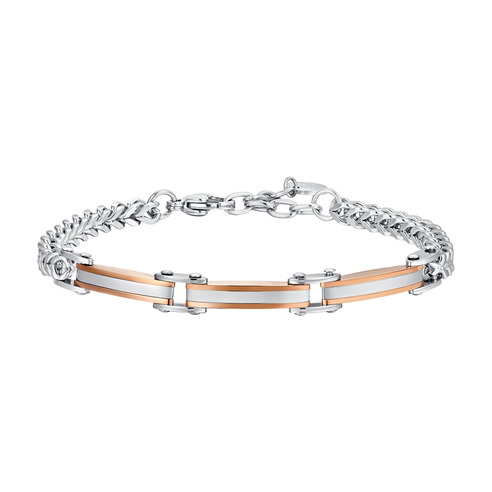 HERRENARMBAND AUS STAHL IP ROSÉGOLD