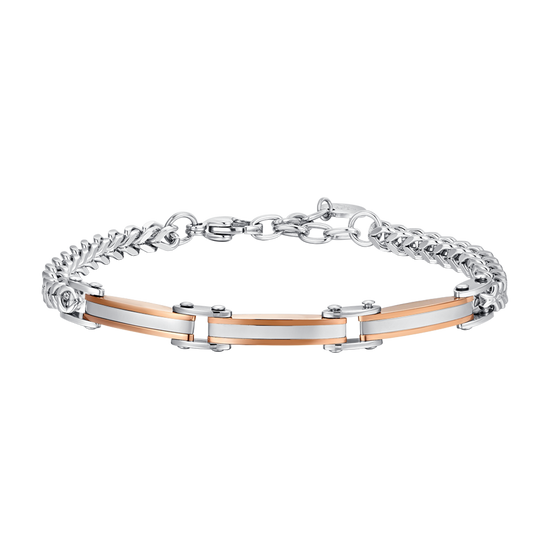 HERRENARMBAND AUS STAHL IP ROSÉGOLD