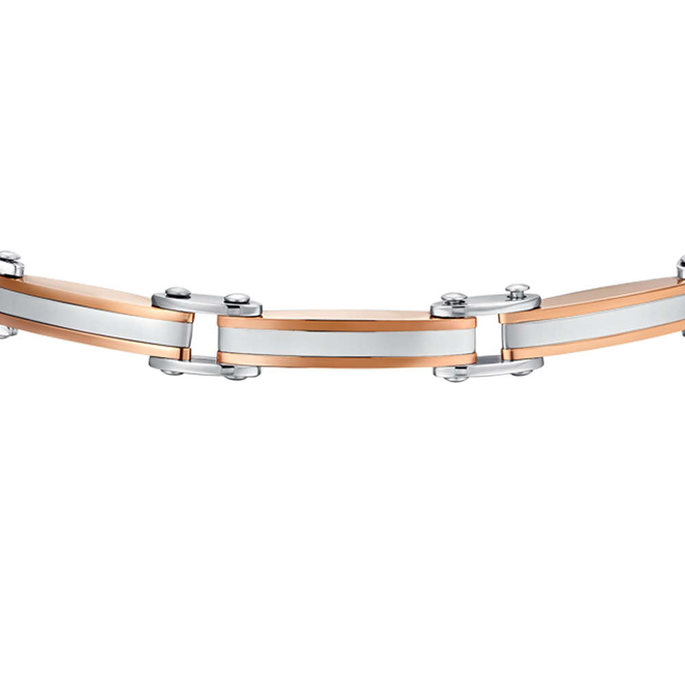 HERRENARMBAND AUS STAHL IP ROSÉGOLD