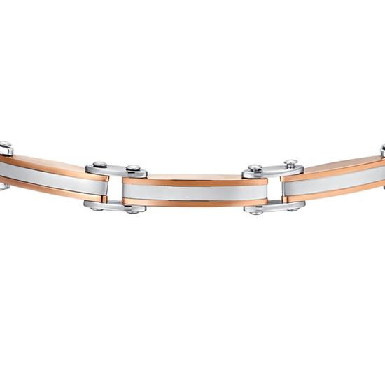 HERRENARMBAND AUS STAHL IP ROSÉGOLD