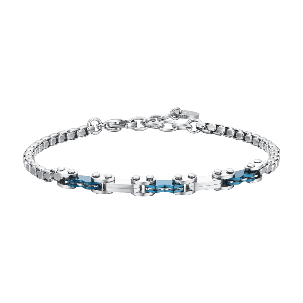 BRACCIALE UOMO IN ACCIAIO CON ELEMENTI IP BLU