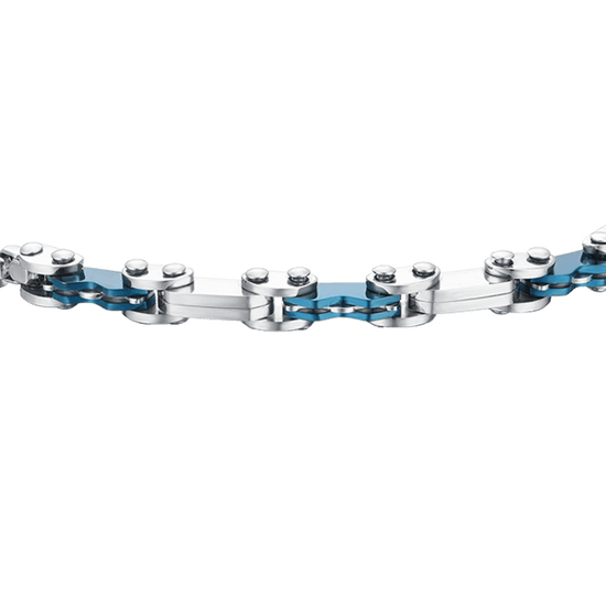 BRACCIALE UOMO IN ACCIAIO CON ELEMENTI IP BLU