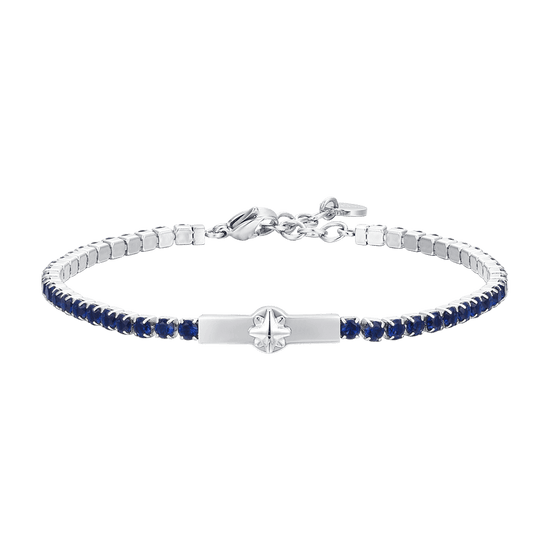 BRACCIALE TENNIS UOMO ROSA DEI VENTI E ZIRCONI BLU