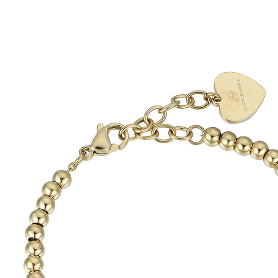 IP GOLD STAHL DAMENARMBAND MIT STERN MIT WEISSEN KRISTALLEN