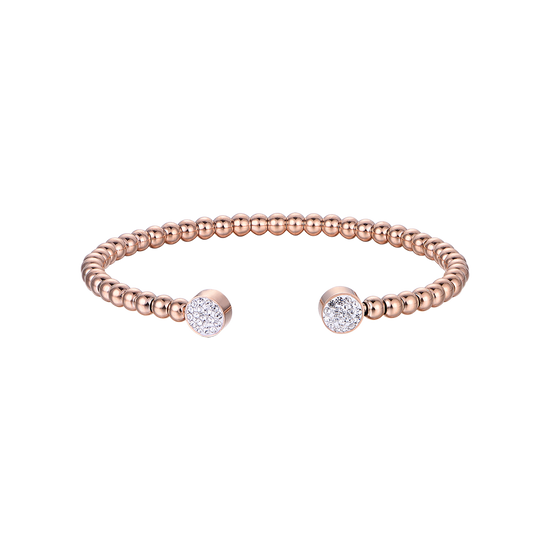 STAHL IP ROSE ARMBAND MIT WEISSEN KRISTALLEN