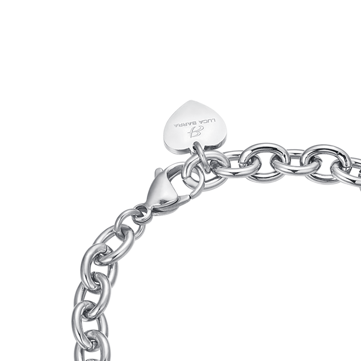 PERSONALISIERTES FRAUENARMBAND AUS EDELSTAHL MIT HERZ-KETTE Luca Barra