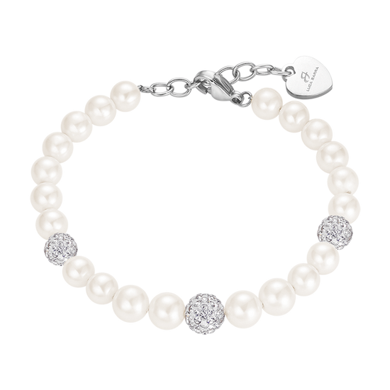 DAMEN PERLENARMBAND MIT WEISSEN KRISTALLEN