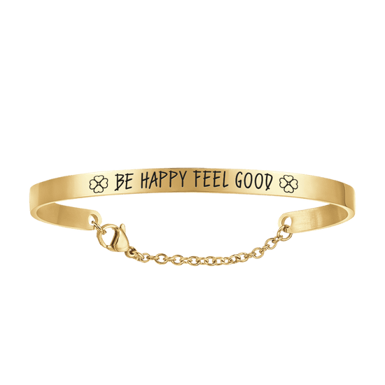 BE HAPPY FEEL GOOD GOLD STEEL DAMENARMBAND