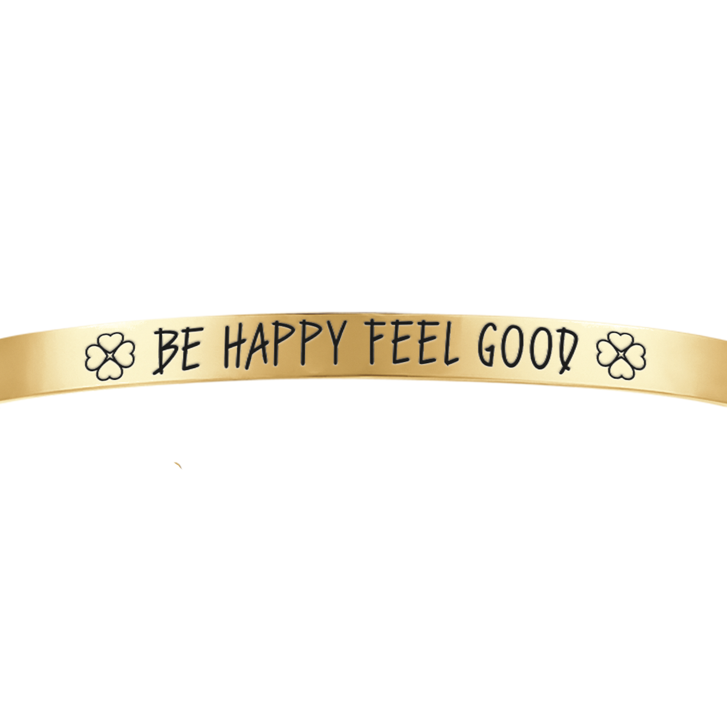 BE HAPPY FEEL GOOD GOLD STEEL DAMENARMBAND