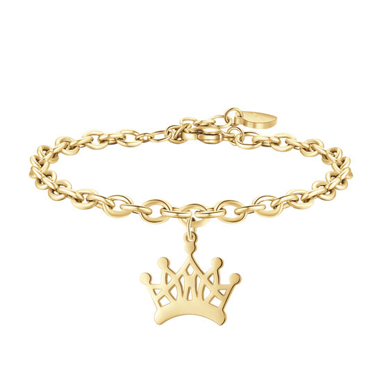 WOMAN'S GOLDEN STEEL BRACELET WITH CROWN Luca Barra