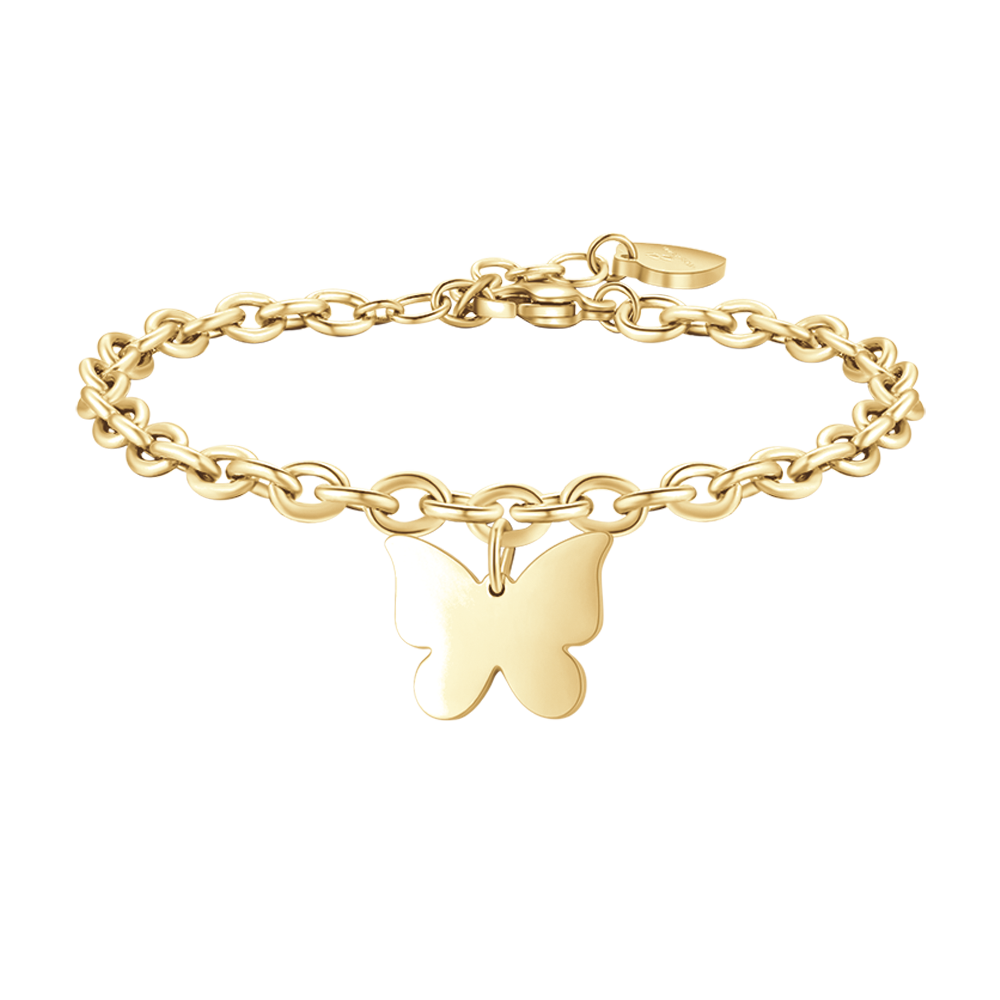 WOMAN'S GOLDEN STEEL BRACELET WITH BUTTERFLY Luca Barra