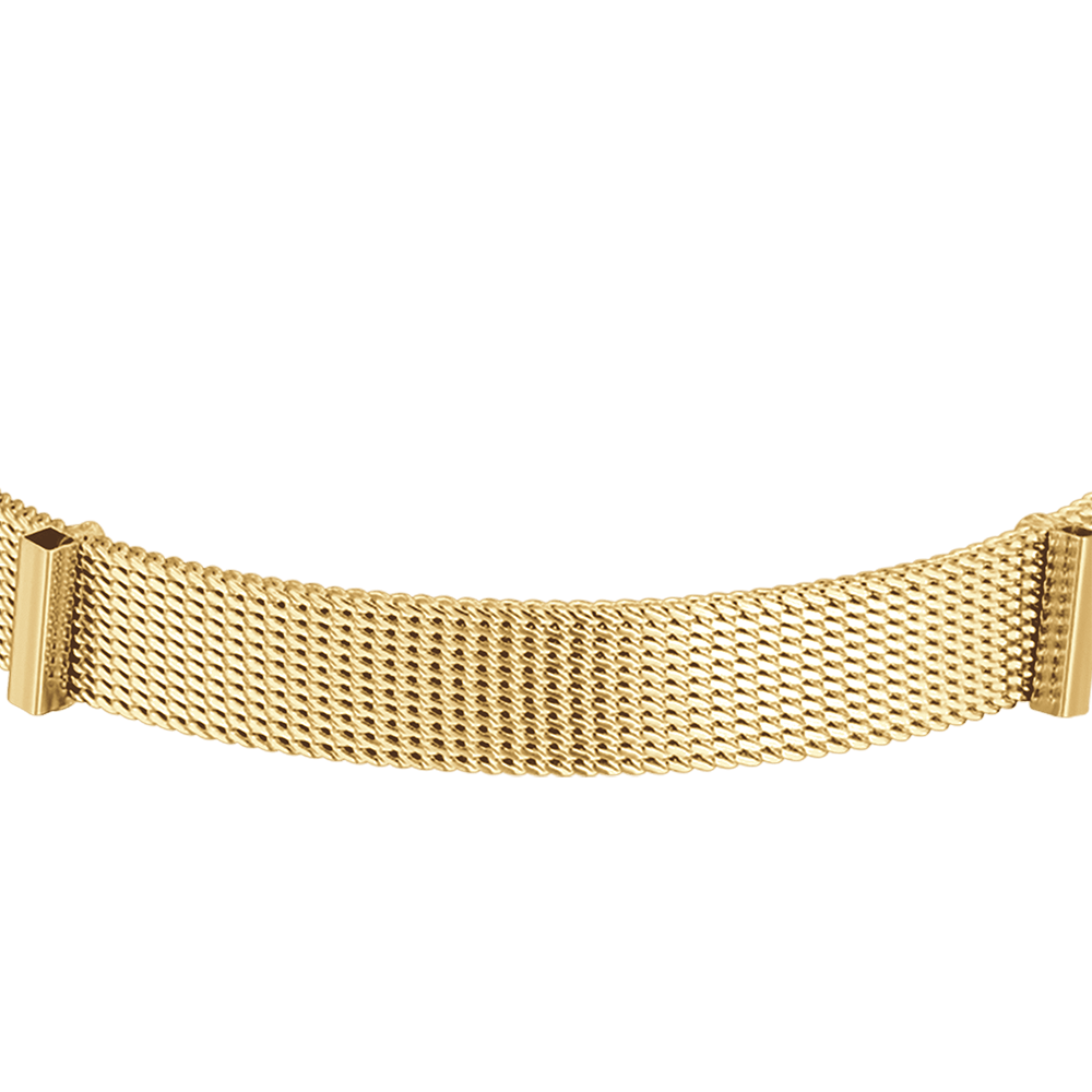 BRACCIALE DONNA PERSONALIZZATO IN ACCIAIO IP GOLD MAGLIA MILANO