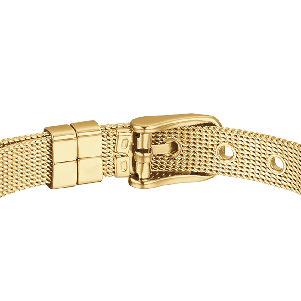 BRACCIALE DONNA PERSONALIZZATO IN ACCIAIO IP GOLD MAGLIA MILANO