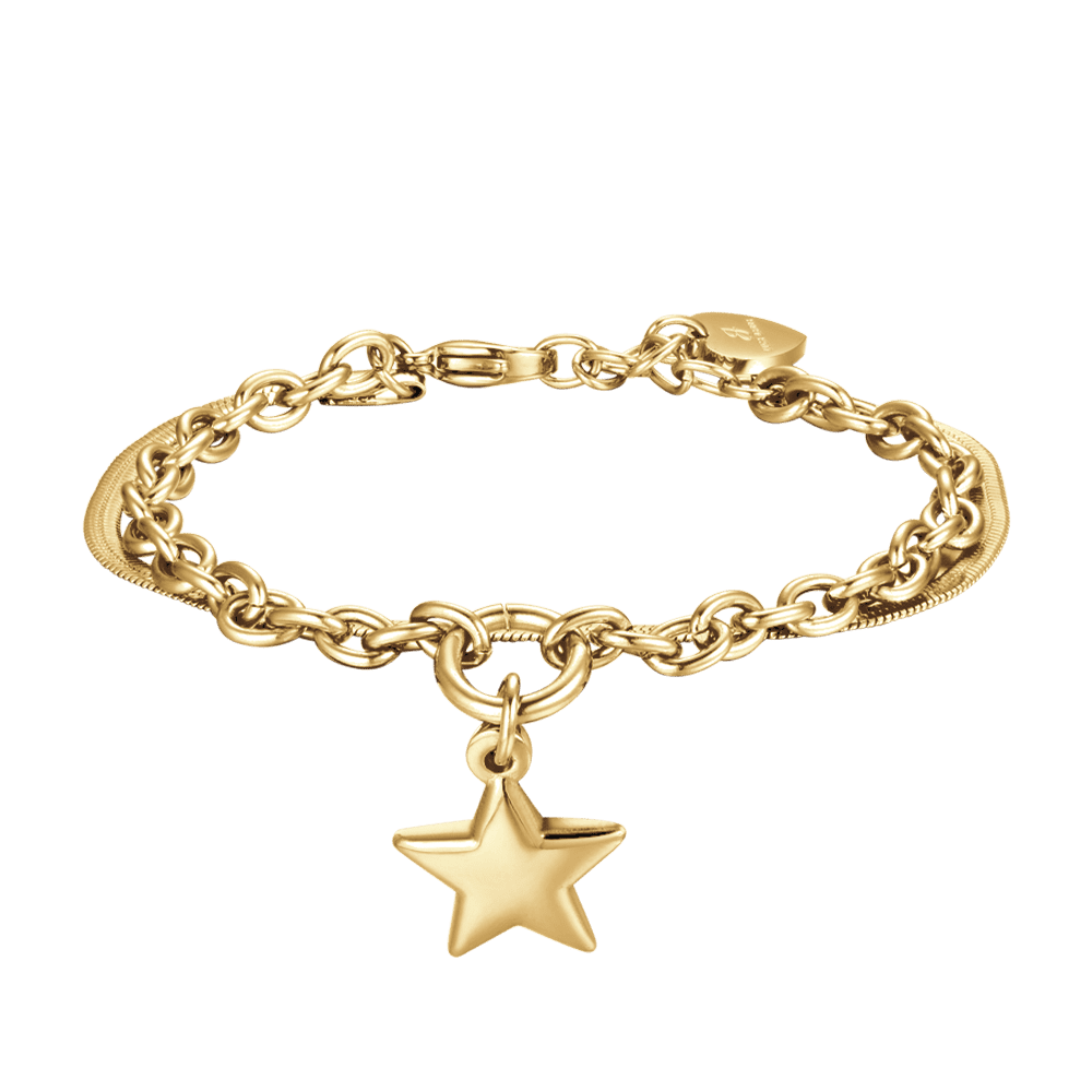 IP GOLD STAHL DAMENARMBAND MIT STERN UND KREIS