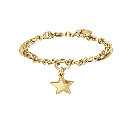 IP GOLD STAHL DAMENARMBAND MIT STERN UND KREIS