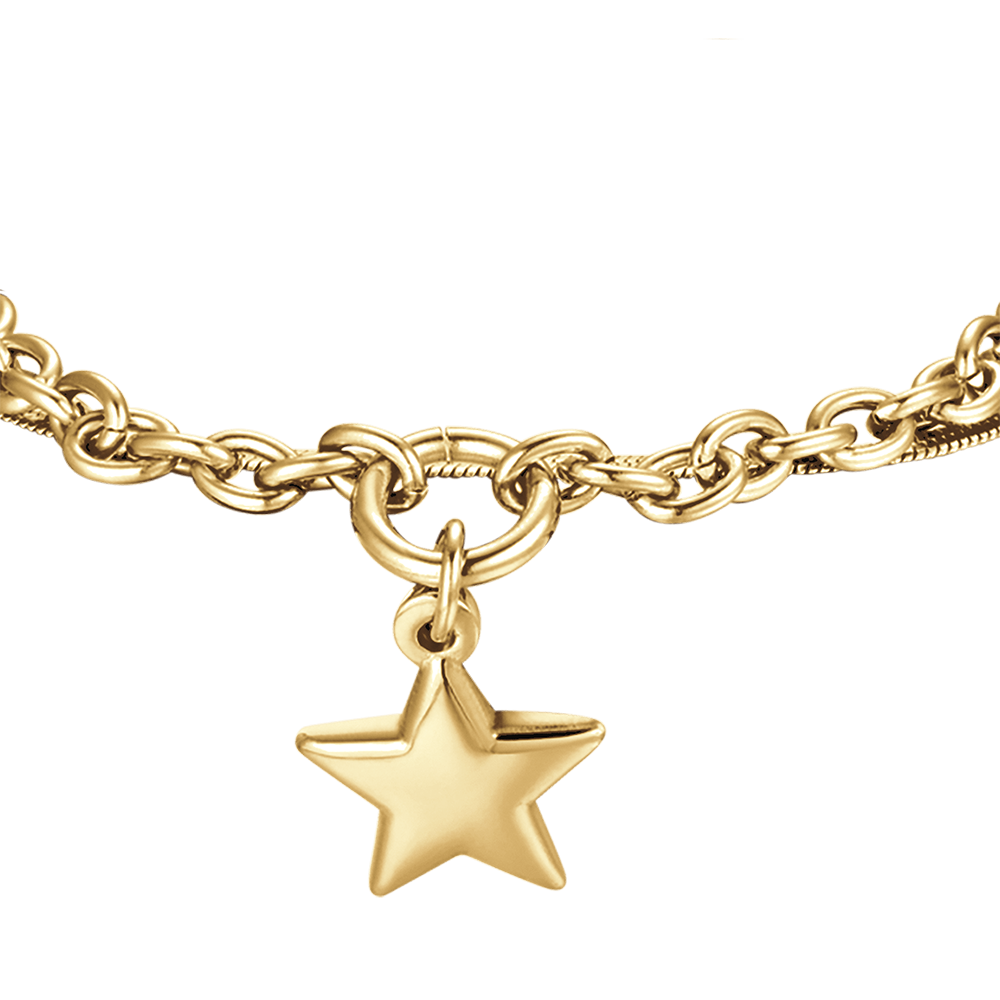 IP GOLD STAHL DAMENARMBAND MIT STERN UND KREIS