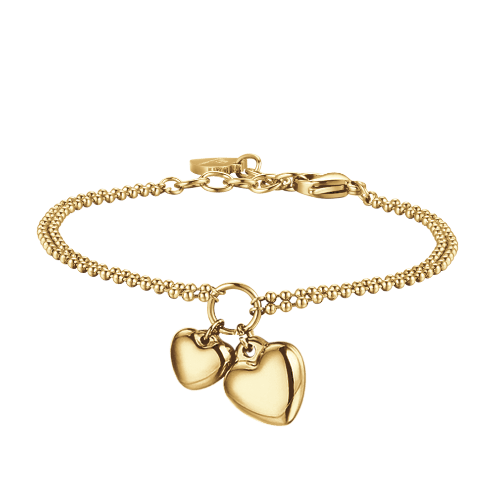 DAMEN-IP-GOLD-Stahl-Armband mit Herzen in verschiedenen Größen Luca Barra