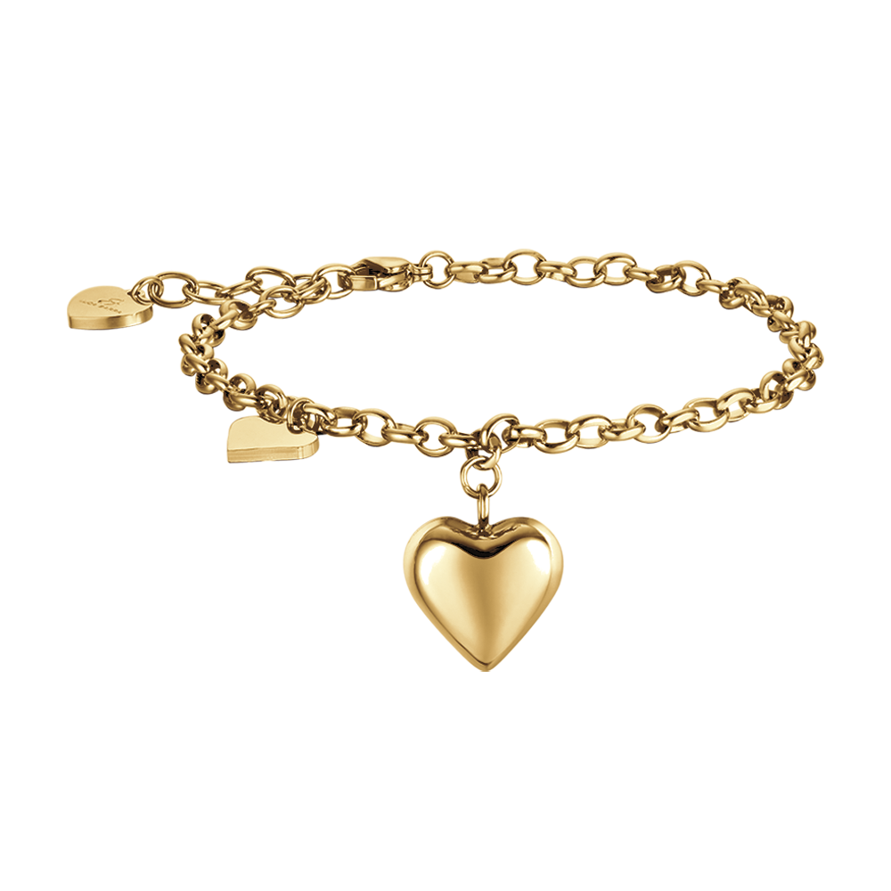 IP GOLD STAHL DAMEN ARMBAND MIT HERZEN