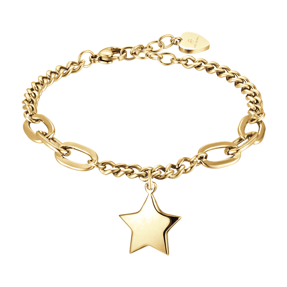 WOMAN'S IP GOLD STEEL BRACELET WITH FULL STAR Luca Barra